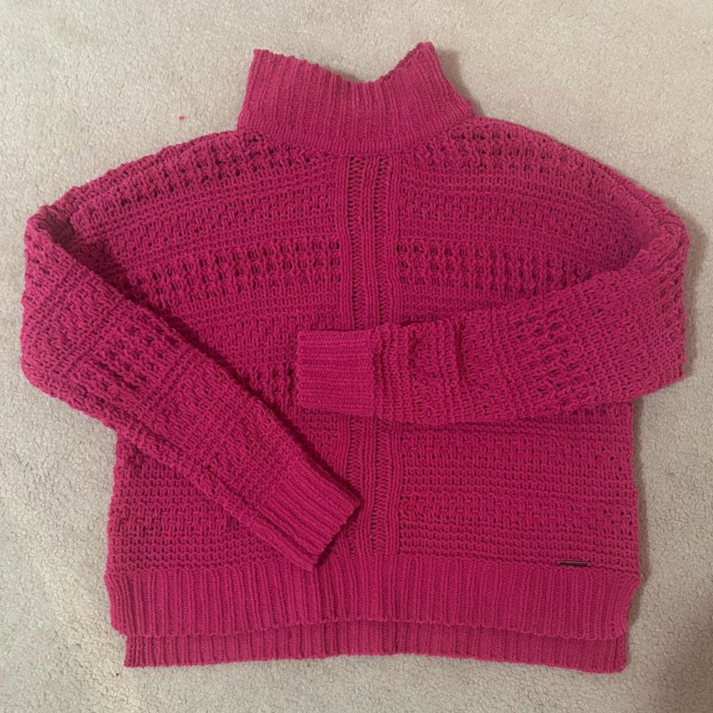 Abercrombie & Fitch Hot Pink Chunky Knot Sweater